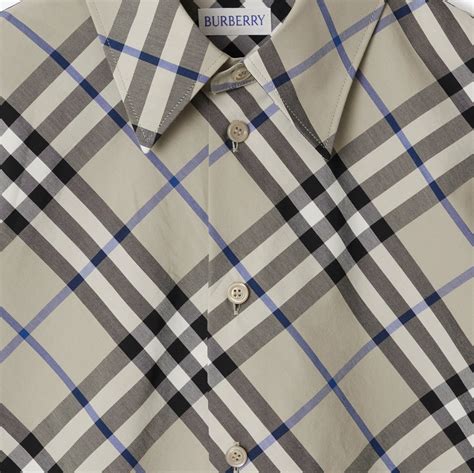 40611371 burberry|Relaxed Fit Check Cotton Shirt in Husk .